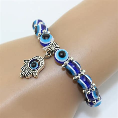 bracelet amulet|evil eye bracelet with hand.